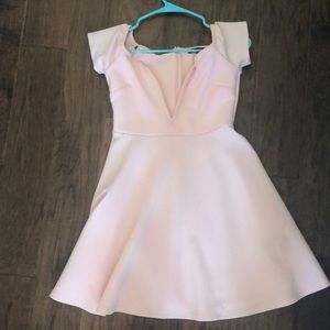 Pink low-cut dress. Worn once.